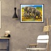 Elephant Family - Full Round Diamond Painting