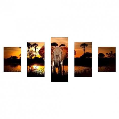 Elephant - Full Round Diamond Painting(103x45cm)