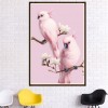 Pink Parrots - Partial Round Diamond Painting