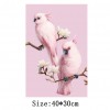 Pink Parrots - Partial Round Diamond Painting