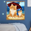 Cats under Umbrella - Full Round Diamond Painting