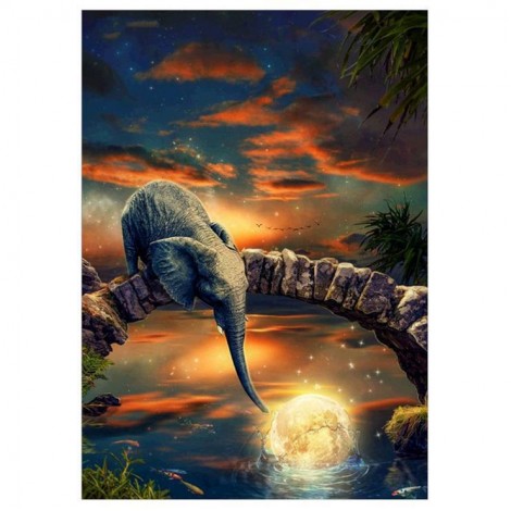 Elephant -Full Round Diamond Painting