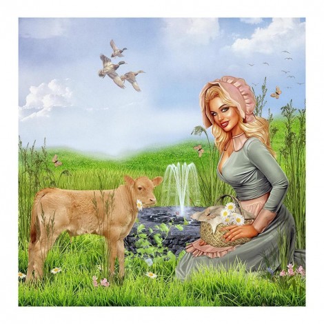 Beauty Dog - Full Round Diamond Painting