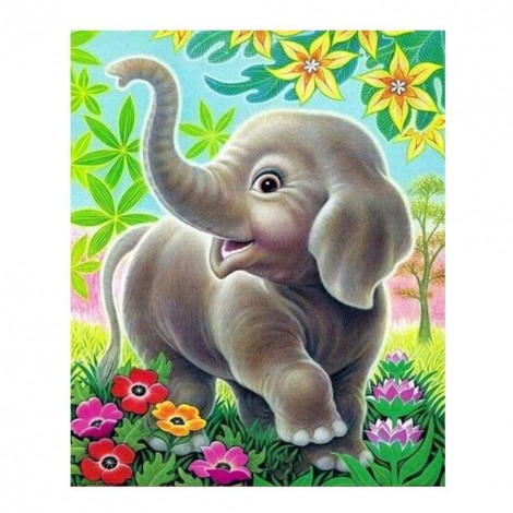 Elephant - Partial Round Diamond Painting