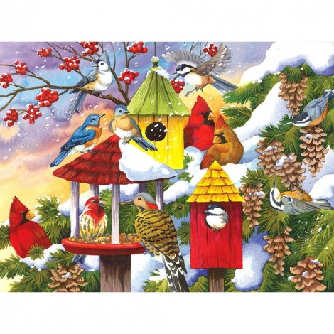 Happy Bird House  - Full Round Diamond Painting