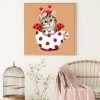Lovely Cup Cat - Partial Round Diamond Painting