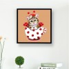 Lovely Cup Cat - Partial Round Diamond Painting