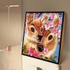 Flowers Loving Deer- Full Round Diamond Painting