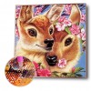Flowers Loving Deer- Full Round Diamond Painting