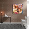 Flowers Loving Deer- Full Round Diamond Painting