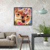 Flowers Loving Deer- Full Round Diamond Painting