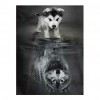 Dog Reflected Wolf - Partial Round Diamond Painting