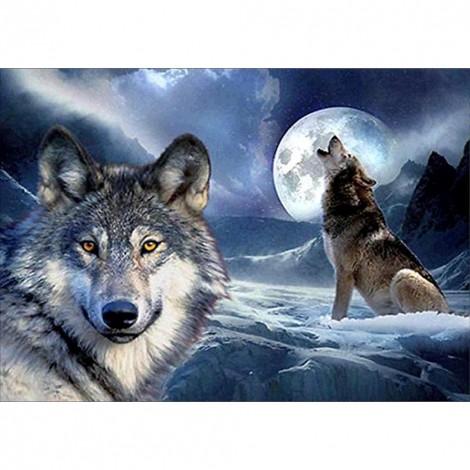 Wolves -Full Round Diamond Painting