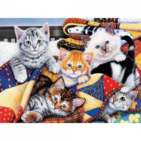 Cats Family - Full Round Diamond Painting