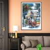 Snow House Horse - Full Round Diamond Painting