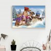 Ski Dogs - Full Round Diamond Painting