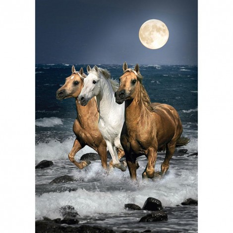 3 Running Horse - Full Round Diamond Painting
