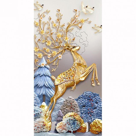 Deer - Full Round Diamond Painting(85x45cm)