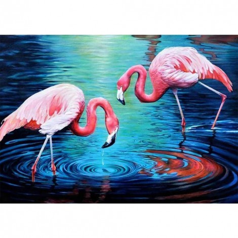 Flamingos - Full Round Diamond Painting