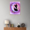Black Cat in Moon - Partial Round Diamond Painting