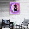 Black Cat in Moon - Partial Round Diamond Painting