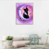 Black Cat in Moon - Partial Round Diamond Painting