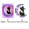 Black Cat in Moon - Partial Round Diamond Painting