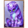 Purple Cat - Full Round Diamond Painting