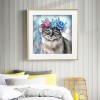 Flower Cat -Partial Round Diamond Painting