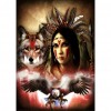 Eagle Wolf Girl - Full Round Diamond Painting