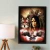 Eagle Wolf Girl - Full Round Diamond Painting