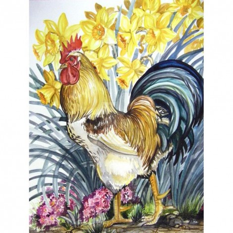 Rooster - Full Round Diamond Painting