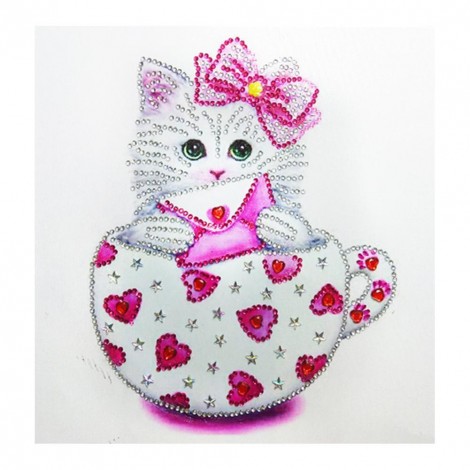 Cat Cup - Crystal Rhinestone Diamond Painting(30*30cm)