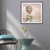 Little Girl Cat - Full Round Diamond Painting