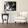 Green Eye Cat - Partial Round Diamond Painting