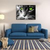 Green Eye Cat - Partial Round Diamond Painting