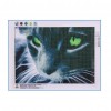 Green Eye Cat - Partial Round Diamond Painting
