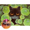 Lotus Leaf Cat- Full Round Diamond Painting