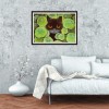 Lotus Leaf Cat- Full Round Diamond Painting