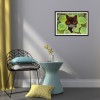 Lotus Leaf Cat- Full Round Diamond Painting