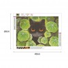 Lotus Leaf Cat- Full Round Diamond Painting