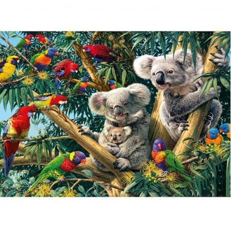 Koala Family - Partial Round  Diamond Painting
