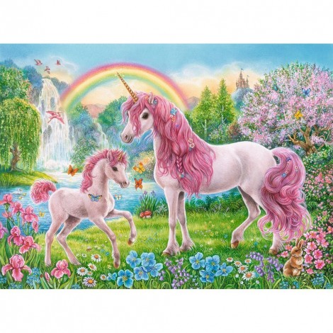 Pink Horse - Full Round Diamond Painting