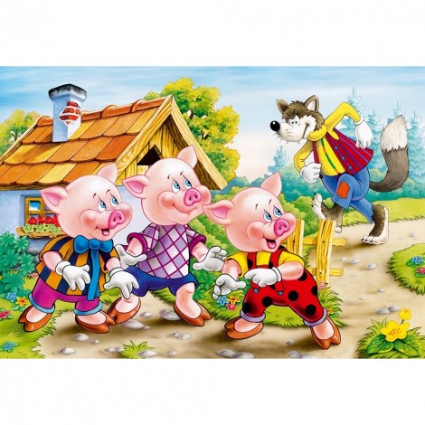 Cartoon Pigs -Full Round Diamond Painting