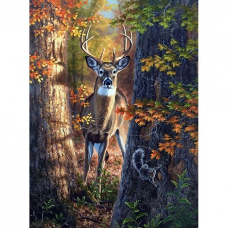 Forest Deer - Full Round Diamond Painting