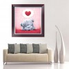 Heart Bear - Partial Round Diamond Painting(30*30cm)