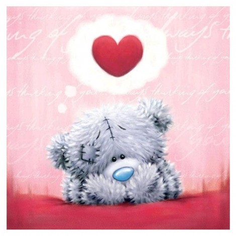 Heart Bear - Partial Round Diamond Painting(30*30cm)