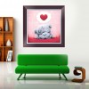 Heart Bear - Partial Round Diamond Painting(30*30cm)