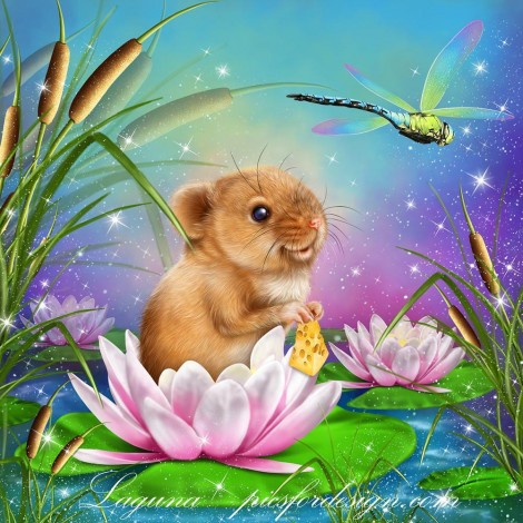 Mouse Dragonfly - Full Round Diamond Painting