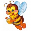 Cartoon Flying Bee- Full Round Diamond Painting